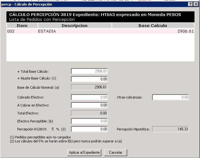 desglose de cálculo percepción RG3819