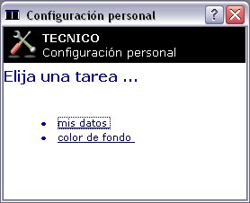 configuración personal