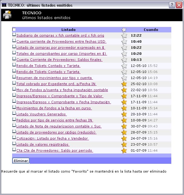 últimos listados