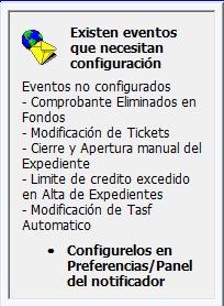 eventos sin configurar