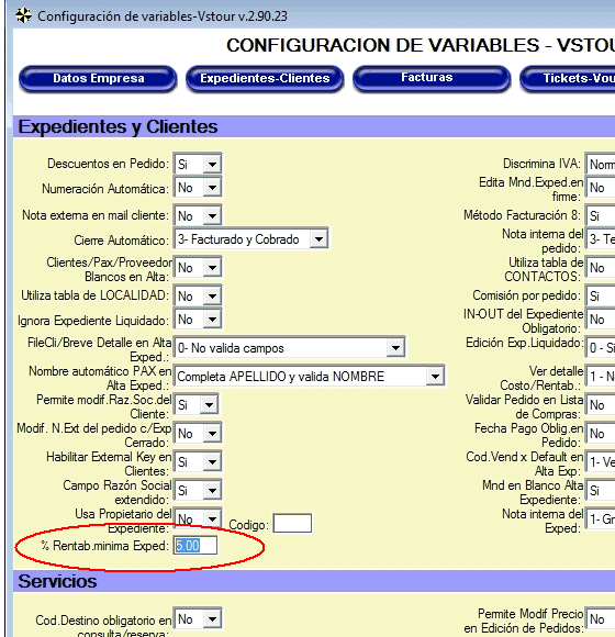 Panel de control