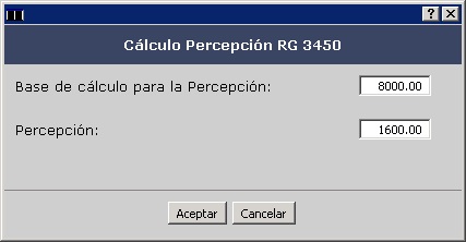 cálculo con percepciones existentes